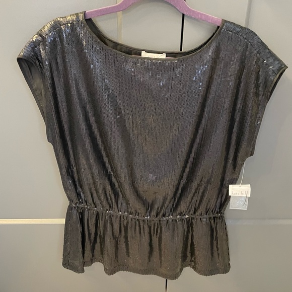 Kate Hill sequin peplum top - Picture 3 of 5